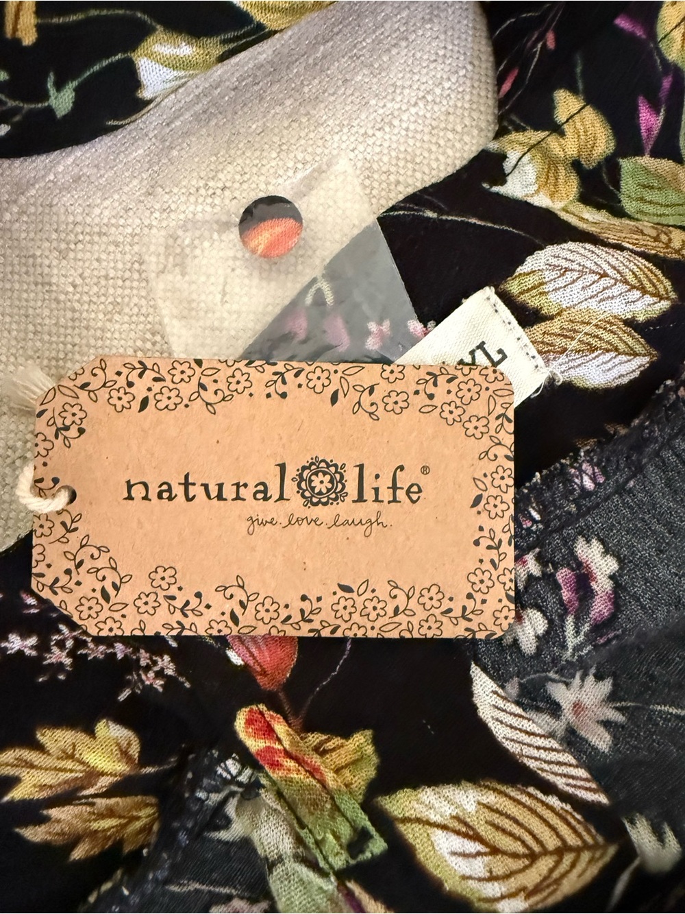 NATURAL LIFE NWT Black Floral Boho Maxi Dress, size XL. - Picture 5 of 13